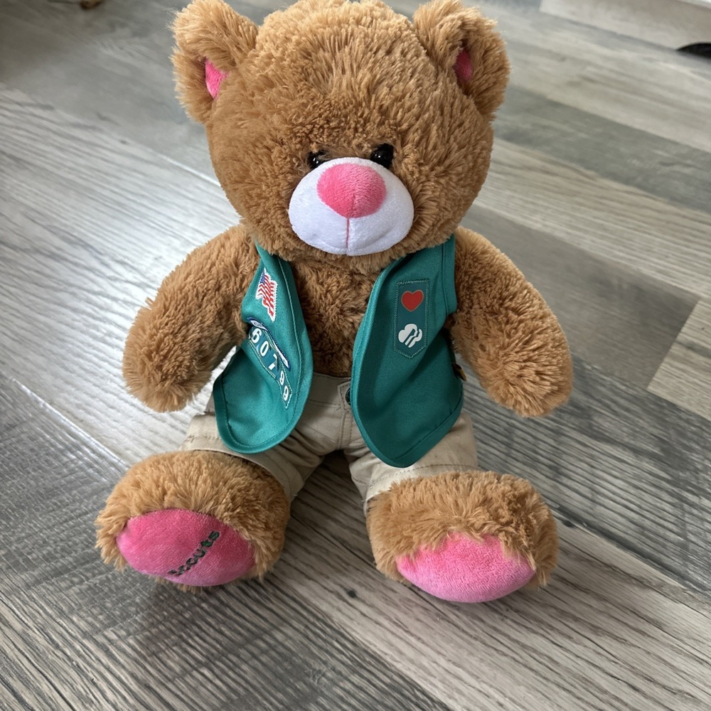 Build A Bear Girl Scouts 100 Year Anniversary Bear Plush Stuffed Animal 15"‎